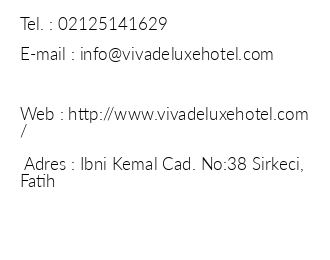 Viva Deluxe Hotel iletiim bilgileri